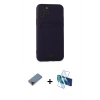 MARSİLYAN™- iPhone 11 Pro Kılıf Vadi Çizgi Prime - Siyah 3D Antistatik Seramik Nano Ekran Koruyucu + Metal Kamera Lens Koruma Cam - KI
