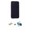 MARSİLYAN™- iPhone 11 Pro Kılıf Vadi Çizgi Prime - Siyah 3D Antistatik Seramik Nano Ekran Koruyucu + Renkli Kamera Lens Koruma Cam - TU