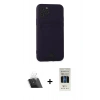 MARSİLYAN™- iPhone 11 Pro Kılıf Vadi Çizgi Prime - Siyah 5D Hayalet Cam Ekran Koruyucu + Kamera Lens Koruma Cam - SF