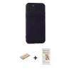 MARSİLYAN™- iPhone 11 Pro Kılıf Vadi Çizgi Prime - Siyah Mat Seramik Nano Ekran Koruyucu + Renkli Kamera Lens Koruma Cam - PE