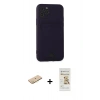 MARSİLYAN™- iPhone 11 Pro Kılıf Vadi Çizgi Prime - Siyah Mat Seramik Nano Ekran Koruyucu + Renkli Kamera Lens Koruma Cam - SI