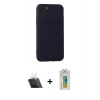 MARSİLYAN™- iPhone 11 Pro Kılıf Vadi Çizgi Prime - Siyah Polymer Nano Ekran Koruyucu + Kamera Lens Koruma Cam - SF