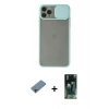 MARSİLYAN™- iPhone 11 Pro Kılıf Vadi Çizgi - Şeffaf 360 Full Body Arka Koruyucu + Shine Kamera Lens Koruma Cam - GI