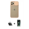 MARSİLYAN™- iPhone 11 Pro Kılıf Vadi Çizgi - Şeffaf 360 Full Body Arka Koruyucu + Kamera Lens Koruma Cam - SF