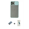 MARSİLYAN™- iPhone 11 Pro Kılıf Vadi Çizgi - Şeffaf Pasifik Cam Ekran Koruyucu + Shine Kamera Lens Koruma Cam - GD