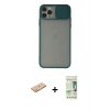 MARSİLYAN™- iPhone 11 Pro Kılıf Vadi Çizgi - Siyah 20D Premium Cam Ekran Koruyucu + Renkli Kamera Lens Koruma Cam - TU
