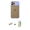 MARSİLYAN™- iPhone 11 Pro Kılıf Vadi Çizgi - Siyah 20D Premium Cam Ekran Koruyucu + Renkli Kamera Lens Koruma Cam - TU