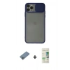 MARSİLYAN™- iPhone 11 Pro Kılıf Vadi Çizgi - Siyah 20D Premium Cam Ekran Koruyucu + Shine Kamera Lens Koruma Cam - SABE