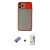MARSİLYAN™- iPhone 11 Pro Kılıf Vadi Çizgi - Siyah 20D Premium Cam Ekran Koruyucu + Siyah Shine Kamera Lens Koruma Cam