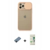 MARSİLYAN™- iPhone 11 Pro Kılıf Vadi Çizgi - Siyah 20D Premium Cam Ekran Koruyucu + Siyah Shine Kamera Lens Koruma Cam