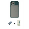 MARSİLYAN™- iPhone 11 Pro Kılıf Vadi Çizgi - Siyah 20D Premium Cam Ekran Koruyucu + Siyah Shine Kamera Lens Koruma Cam