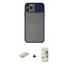 MARSİLYAN™- iPhone 11 Pro Kılıf Vadi Çizgi - Siyah 20D Premium Cam Ekran Koruyucu + Renkli Kamera Lens Koruma Cam - YL