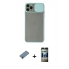 MARSİLYAN™- iPhone 11 Pro Kılıf Vadi Çizgi - Siyah 34D Hayalet Izgaralı Cam + Shine Kamera Lens Koruma Cam - GS