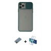 MARSİLYAN™- iPhone 11 Pro Kılıf Vadi Çizgi - Siyah 3D Antistatik Cam Ekran Koruyucu + Shine Kamera Lens Koruma Cam - GD