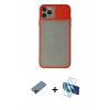 MARSİLYAN™- iPhone 11 Pro Kılıf Vadi Çizgi - Siyah 3D Antistatik Cam Ekran Koruyucu + Shine Kamera Lens Koruma Cam - GD