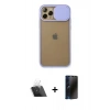 MARSİLYAN™- iPhone 11 Pro Kılıf Vadi Çizgi - Siyah 3D Antistatik Hayalet Cam Ekran Koruyucu + Kamera Lens Koruma Cam - SF