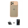 MARSİLYAN™- iPhone 11 Pro Kılıf Vadi Çizgi - Siyah 3D Antistatik Hayalet Cam Ekran Koruyucu + Kamera Lens Koruma Cam - SF