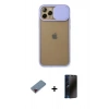 MARSİLYAN™- iPhone 11 Pro Kılıf Vadi Çizgi - Siyah 3D Antistatik Hayalet Cam Ekran Koruyucu + Metal Kamera Lens Koruma Cam - KI