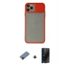 MARSİLYAN™- iPhone 11 Pro Kılıf Vadi Çizgi - Siyah 3D Antistatik Hayalet Cam Ekran Koruyucu + Metal Kamera Lens Koruma Cam - KI
