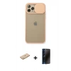 MARSİLYAN™- iPhone 11 Pro Kılıf Vadi Çizgi - Siyah 3D Antistatik Hayalet Cam Ekran Koruyucu + Renkli Kamera Lens Koruma Cam - SI