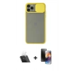 MARSİLYAN™- iPhone 11 Pro Kılıf Vadi Çizgi - Siyah 3D Antistatik Mat Seramik Nano Ekran Koruyucu + Kamera Lens Koruma Cam - SF