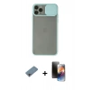 MARSİLYAN™- iPhone 11 Pro Kılıf Vadi Çizgi - Siyah 3D Antistatik Mat Seramik Nano Ekran Koruyucu + Shine Kamera Lens Koruma Cam - GI