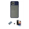 MARSİLYAN™- iPhone 11 Pro Kılıf Vadi Çizgi - Siyah 3D Antistatik Mat Seramik Nano Ekran Koruyucu + Shine Kamera Lens Koruma Cam - SABE