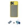 MARSİLYAN™- iPhone 11 Pro Kılıf Vadi Çizgi - Siyah 3D Antistatik Seramik Nano Ekran Koruyucu + Shine Kamera Lens Koruma Cam - GS