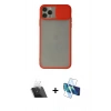 MARSİLYAN™- iPhone 11 Pro Kılıf Vadi Çizgi - Siyah 3D Antistatik Seramik Nano Ekran Koruyucu + Kamera Lens Koruma Cam - SF
