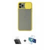MARSİLYAN™- iPhone 11 Pro Kılıf Vadi Çizgi - Siyah 3D Antistatik Seramik Nano Ekran Koruyucu + Kamera Lens Koruma Cam - SF
