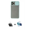 MARSİLYAN™- iPhone 11 Pro Kılıf Vadi Çizgi - Siyah 3D Antistatik Seramik Nano Ekran Koruyucu + Kamera Lens Koruma Cam - SF