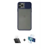 MARSİLYAN™- iPhone 11 Pro Kılıf Vadi Çizgi - Siyah 3D Antistatik Seramik Nano Ekran Koruyucu + Kamera Lens Koruma Cam - SF