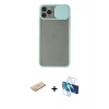 MARSİLYAN™- iPhone 11 Pro Kılıf Vadi Çizgi - Siyah 3D Antistatik Seramik Nano Ekran Koruyucu + Renkli Kamera Lens Koruma Cam - SI