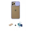 MARSİLYAN™- iPhone 11 Pro Kılıf Vadi Çizgi - Siyah 3D Antistatik Seramik Nano Ekran Koruyucu + Renkli Kamera Lens Koruma Cam - TU