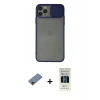 MARSİLYAN™- iPhone 11 Pro Kılıf Vadi Çizgi - Siyah 5D Hayalet Cam Ekran Koruyucu + Shine Kamera Lens Koruma Cam - GD