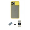 MARSİLYAN™- iPhone 11 Pro Kılıf Vadi Çizgi - Siyah 5D Hayalet Cam Ekran Koruyucu + Shine Kamera Lens Koruma Cam - GD