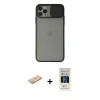 MARSİLYAN™- iPhone 11 Pro Kılıf Vadi Çizgi - Siyah 5D Hayalet Cam Ekran Koruyucu + Renkli Kamera Lens Koruma Cam - SI