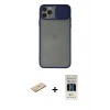 MARSİLYAN™- iPhone 11 Pro Kılıf Vadi Çizgi - Siyah 5D Hayalet Cam Ekran Koruyucu + Renkli Kamera Lens Koruma Cam - SI