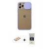MARSİLYAN™- iPhone 11 Pro Kılıf Vadi Çizgi - Siyah 5D Hayalet Cam Ekran Koruyucu + Renkli Kamera Lens Koruma Cam - SI