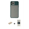 MARSİLYAN™- iPhone 11 Pro Kılıf Vadi Çizgi - Siyah 5D Hayalet Cam Ekran Koruyucu + Renkli Kamera Lens Koruma Cam - SI