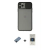 MARSİLYAN™- iPhone 11 Pro Kılıf Vadi Çizgi - Siyah 5D Hayalet Cam Ekran Koruyucu + Shine Kamera Lens Koruma Cam - SH