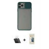 MARSİLYAN™- iPhone 11 Pro Kılıf Vadi Çizgi - Siyah 6D Mat Seramik Hayalet Nano Ekran Koruyucu + Kamera Lens Koruma Cam - SF