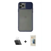 MARSİLYAN™- iPhone 11 Pro Kılıf Vadi Çizgi - Siyah 6D Mat Seramik Hayalet Nano Ekran Koruyucu + Kamera Lens Koruma Cam - SF