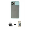 MARSİLYAN™- iPhone 11 Pro Kılıf Vadi Çizgi - Siyah 6D Mat Seramik Hayalet Nano Ekran Koruyucu + Kamera Lens Koruma Cam - SF