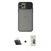 MARSİLYAN™- iPhone 11 Pro Kılıf Vadi Çizgi - Siyah 6D Mat Seramik Hayalet Nano Ekran Koruyucu + Kamera Lens Koruma Cam - SF