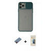MARSİLYAN™- iPhone 11 Pro Kılıf Vadi Çizgi - Siyah 6D Mat Seramik Hayalet Nano Ekran Koruyucu + Metal Kamera Lens Koruma Cam - KI