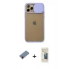 MARSİLYAN™- iPhone 11 Pro Kılıf Vadi Çizgi - Siyah 6D Mat Seramik Hayalet Nano Ekran Koruyucu + Metal Kamera Lens Koruma Cam - KI