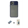 MARSİLYAN™- iPhone 11 Pro Kılıf Vadi Çizgi - Siyah 6D Mat Seramik Hayalet Nano Ekran Koruyucu + Metal Kamera Lens Koruma Cam - KI
