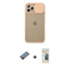 MARSİLYAN™- iPhone 11 Pro Kılıf Vadi Çizgi - Siyah 6D Mat Seramik Hayalet Nano Ekran Koruyucu + Metal Kamera Lens Koruma Cam - KI