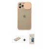 MARSİLYAN™- iPhone 11 Pro Kılıf Vadi Çizgi - Siyah 6D Mat Seramik Hayalet Nano Ekran Koruyucu + Renkli Kamera Lens Koruma Cam - YL